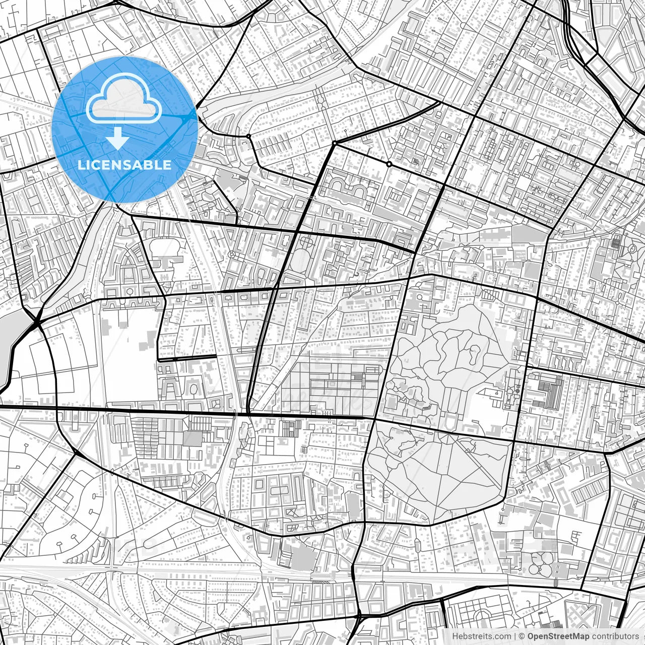 Downtown map of Frederiksberg, Denmark