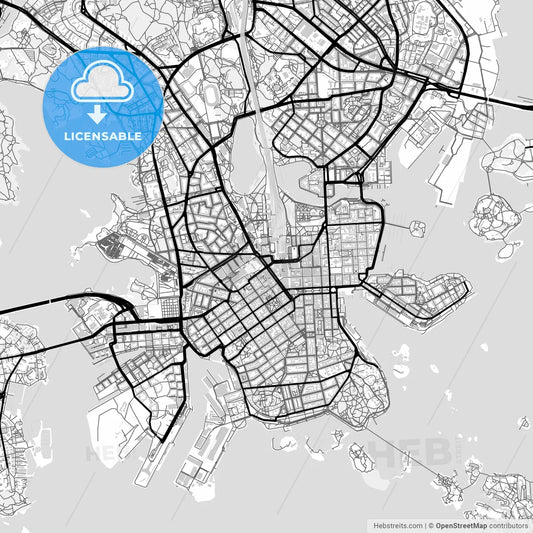 Downtown map of Helsinki, Finland