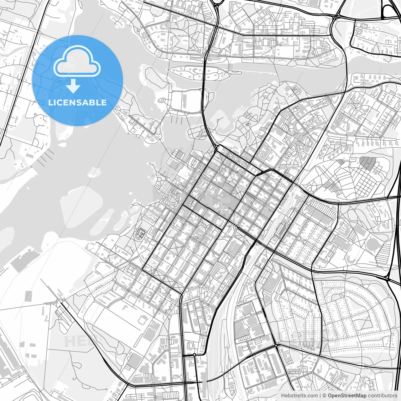 Downtown map of Oulu, Finland