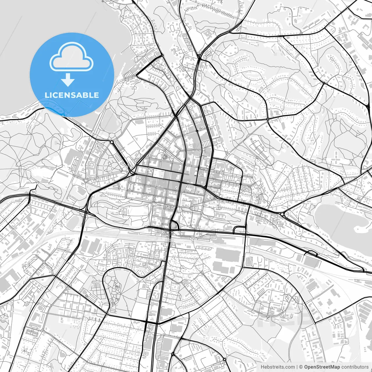 Downtown map of Lahti, Finland