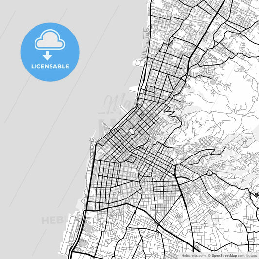 Downtown map of Patras, Greece