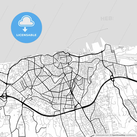 Downtown map of Heraklion, Greece