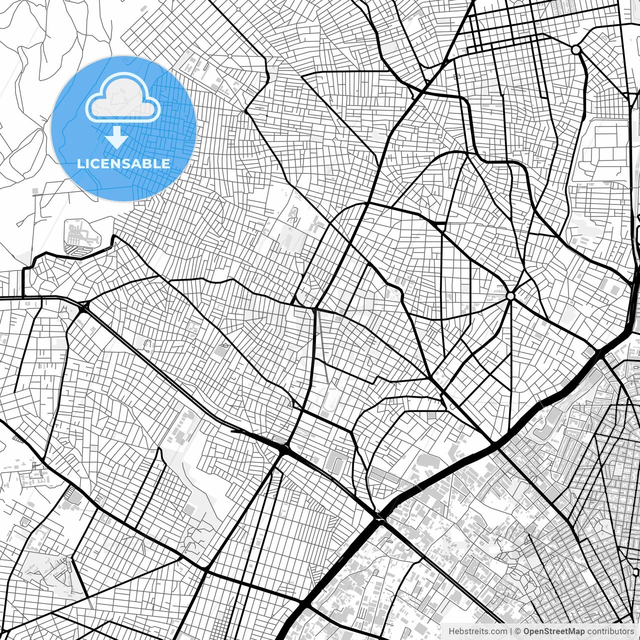 Downtown map of Peristeri, Greece