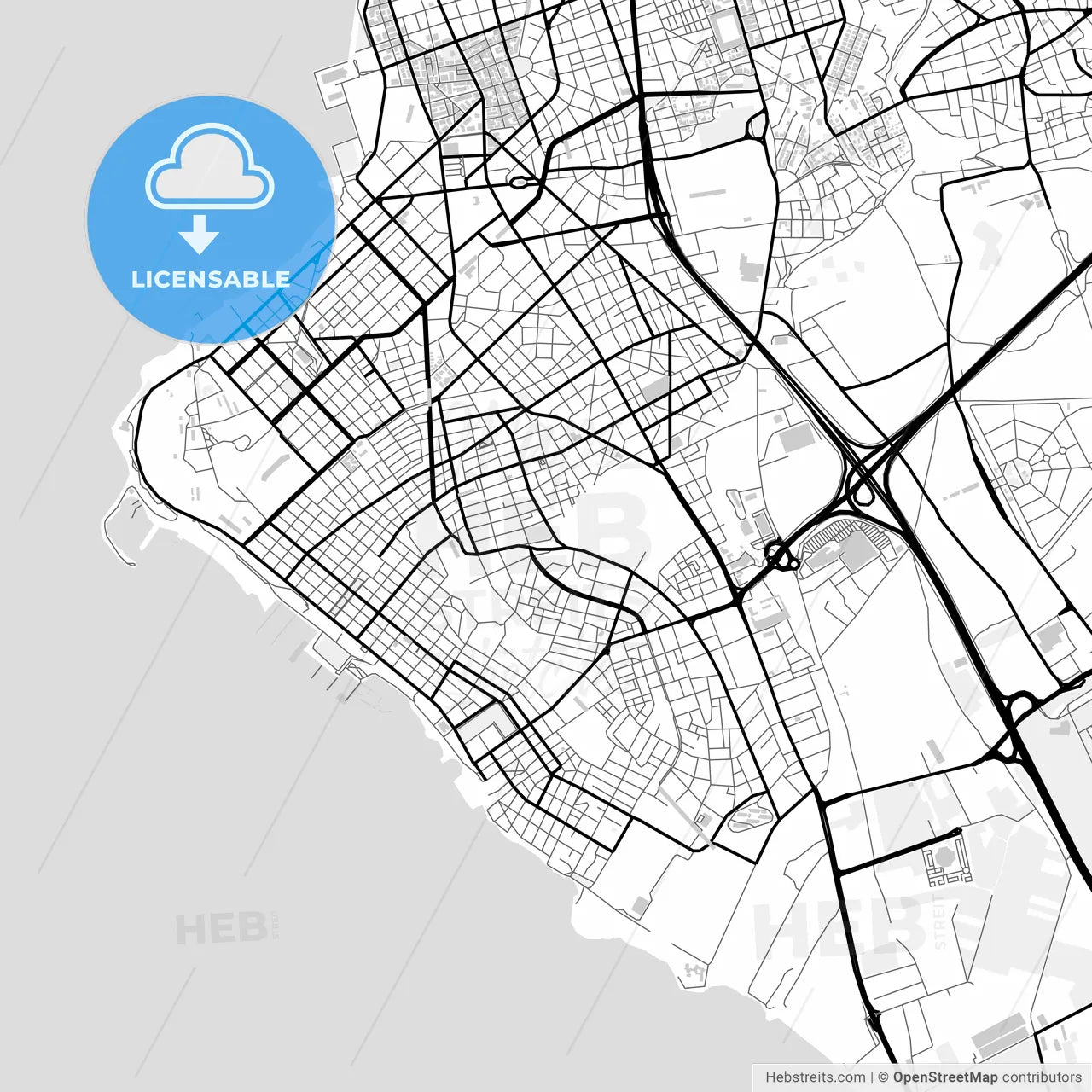 Downtown map of Kalamaria, Greece
