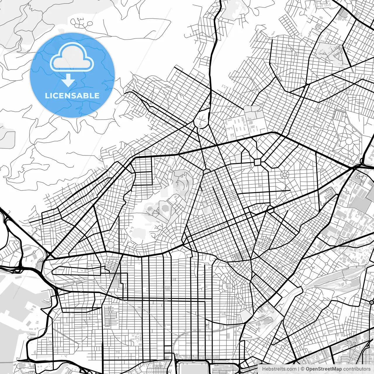 Downtown map of Nikaia, Greece