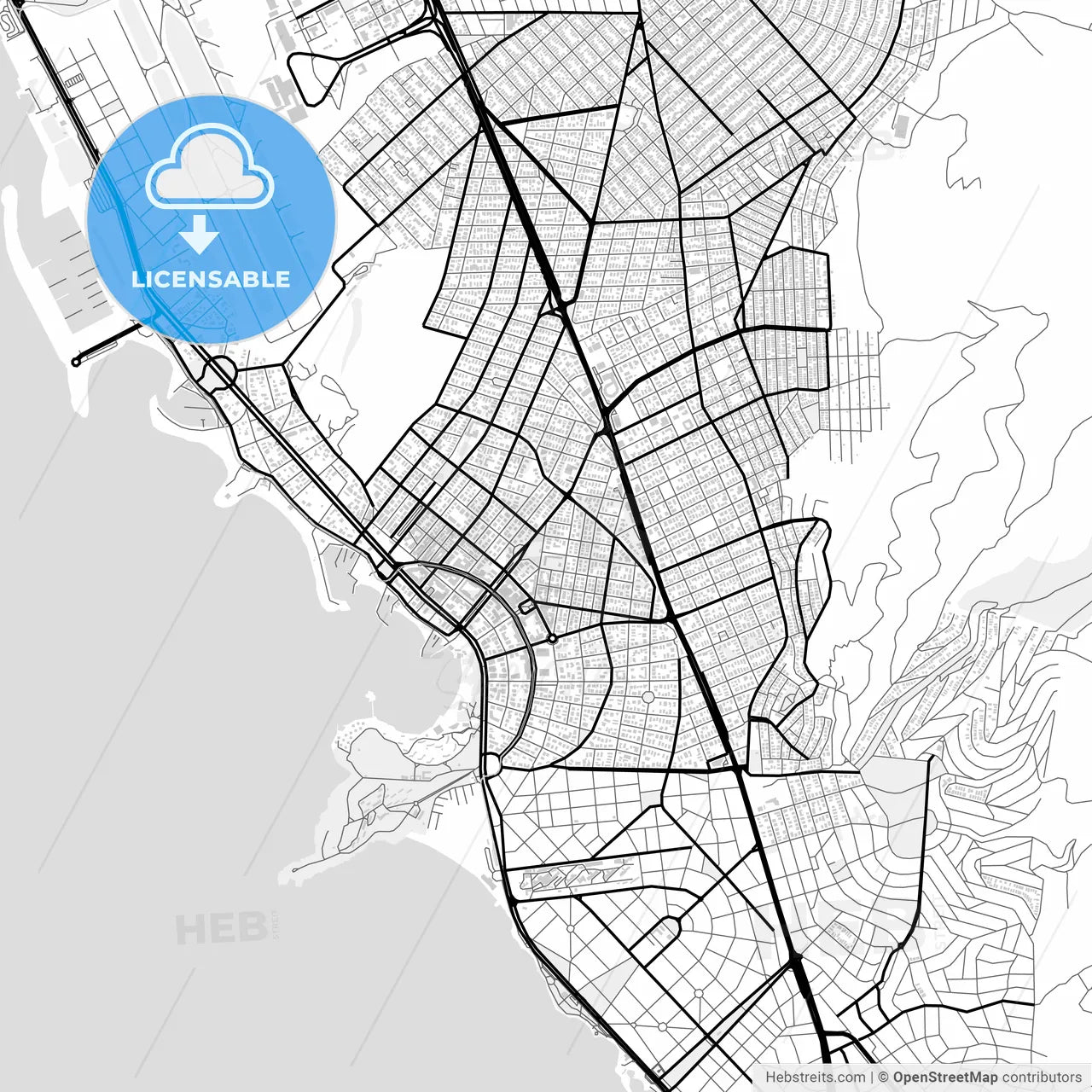 Downtown map of Glyfada, Greece