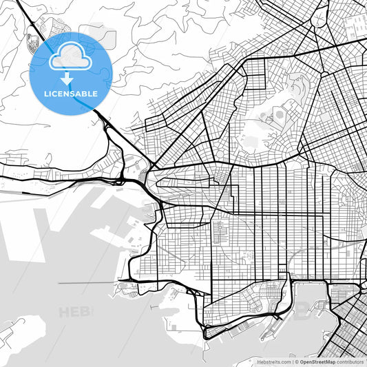 Downtown map of Keratsini, Greece