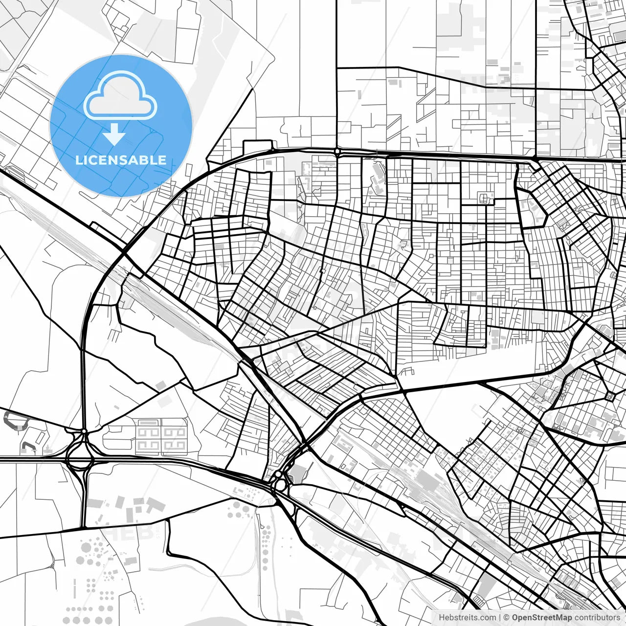 Downtown map of Evosmos, Greece