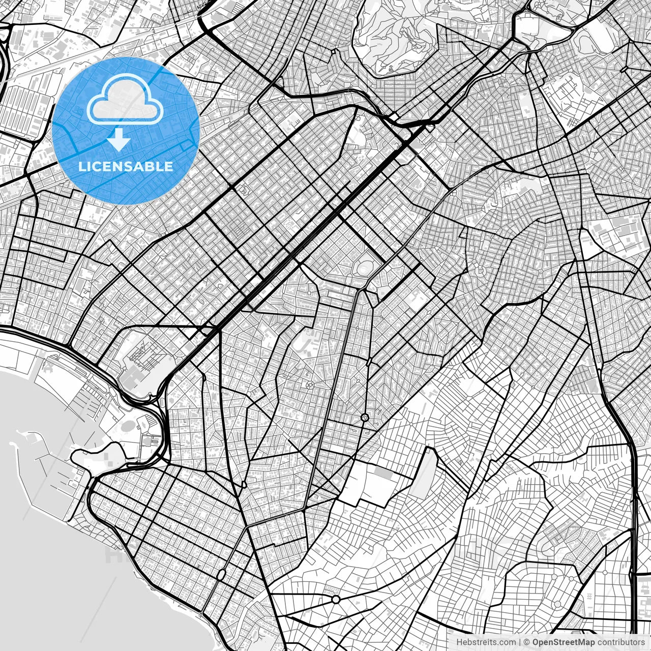 Downtown map of Nea Smyrni, Greece