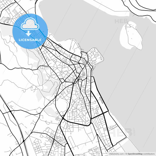 Downtown map of Ioannina, Greece