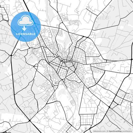 Downtown map of Trikala, Greece