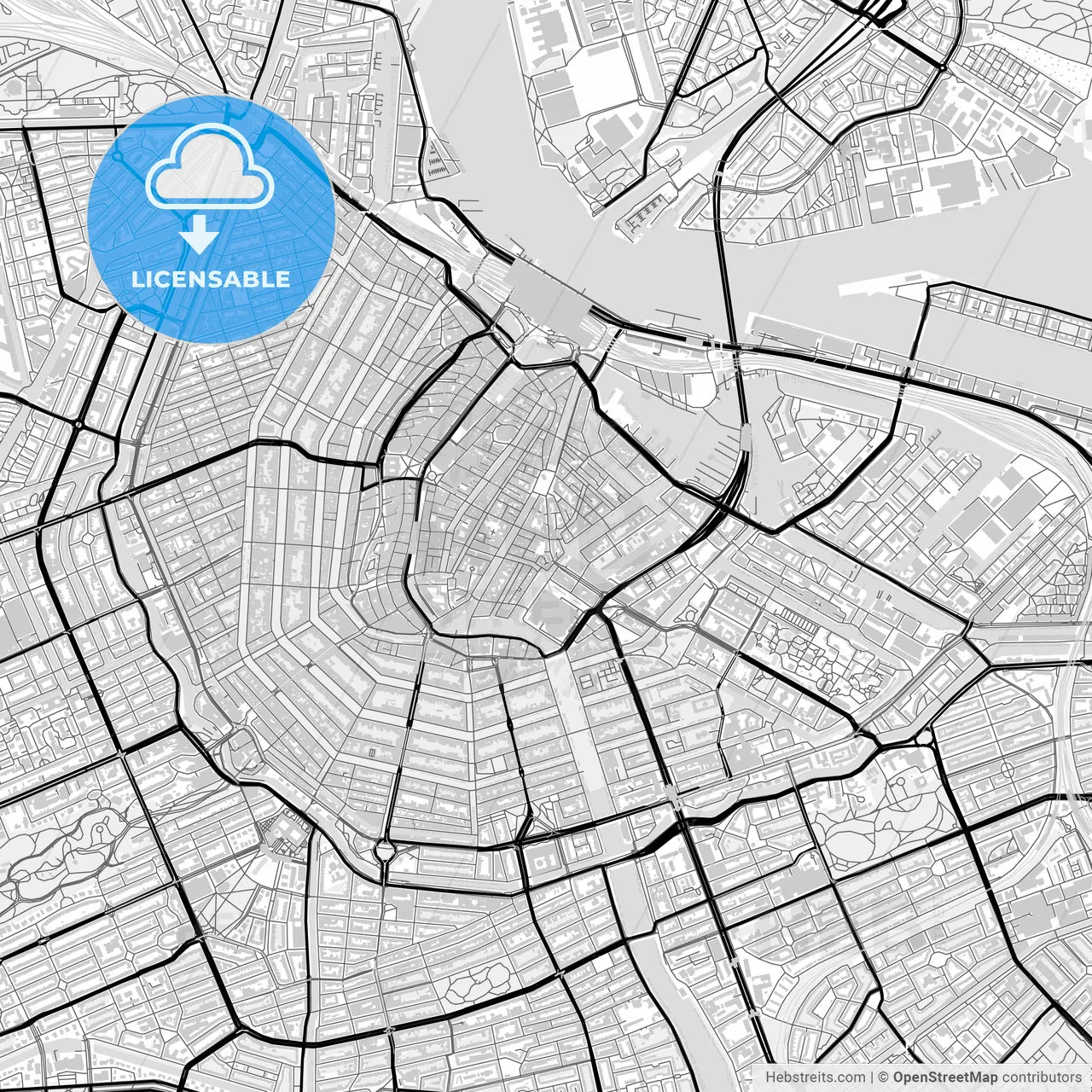 Downtown map of Amsterdam, Netherlands
