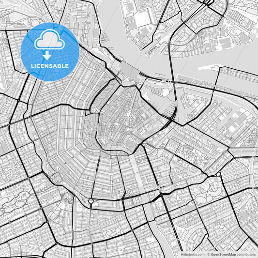 Downtown map of Amsterdam, Netherlands