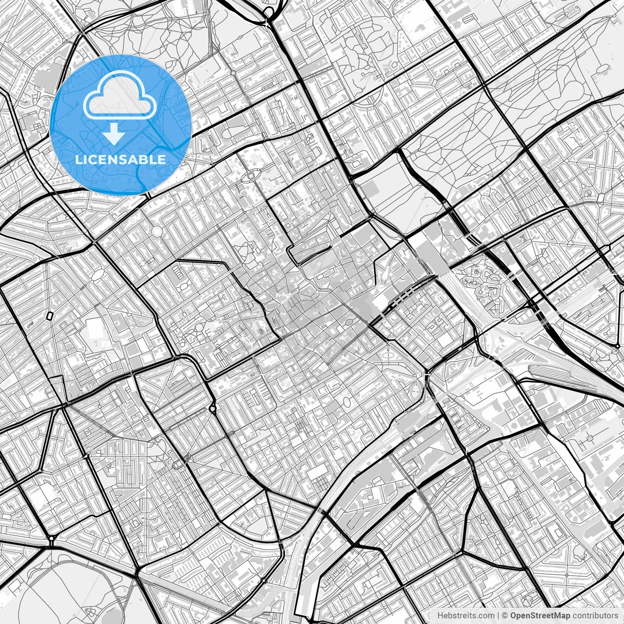 Downtown map of The Hague, Netherlands