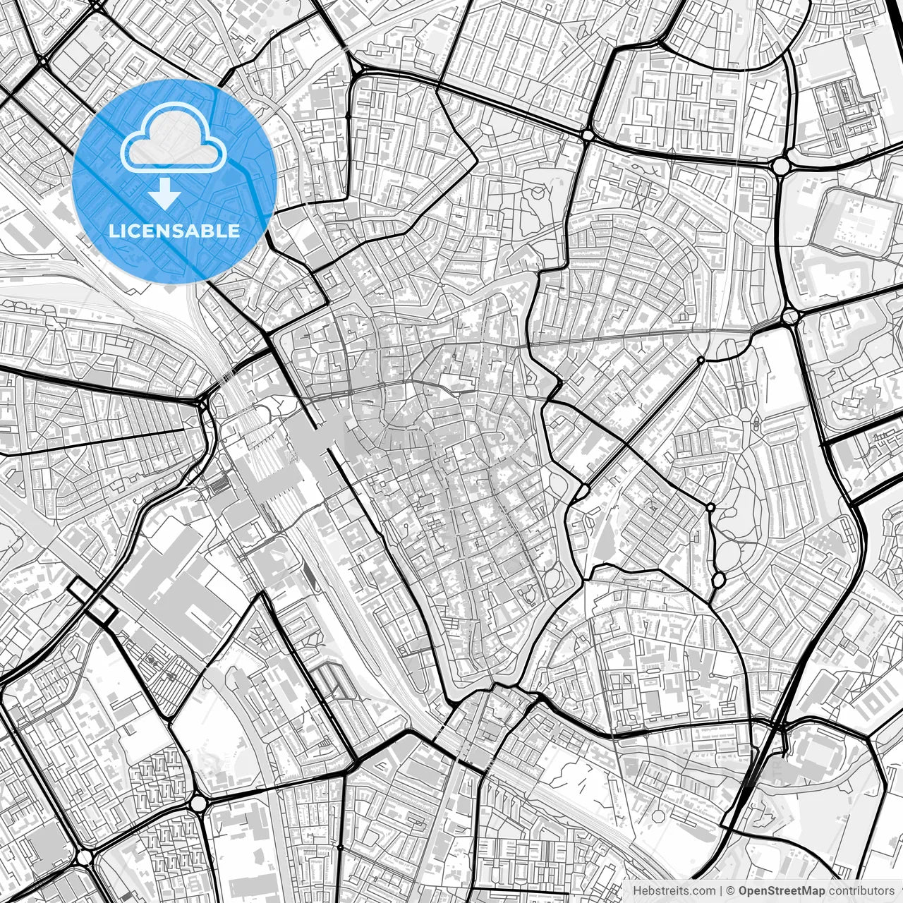 Downtown map of Utrecht, Netherlands