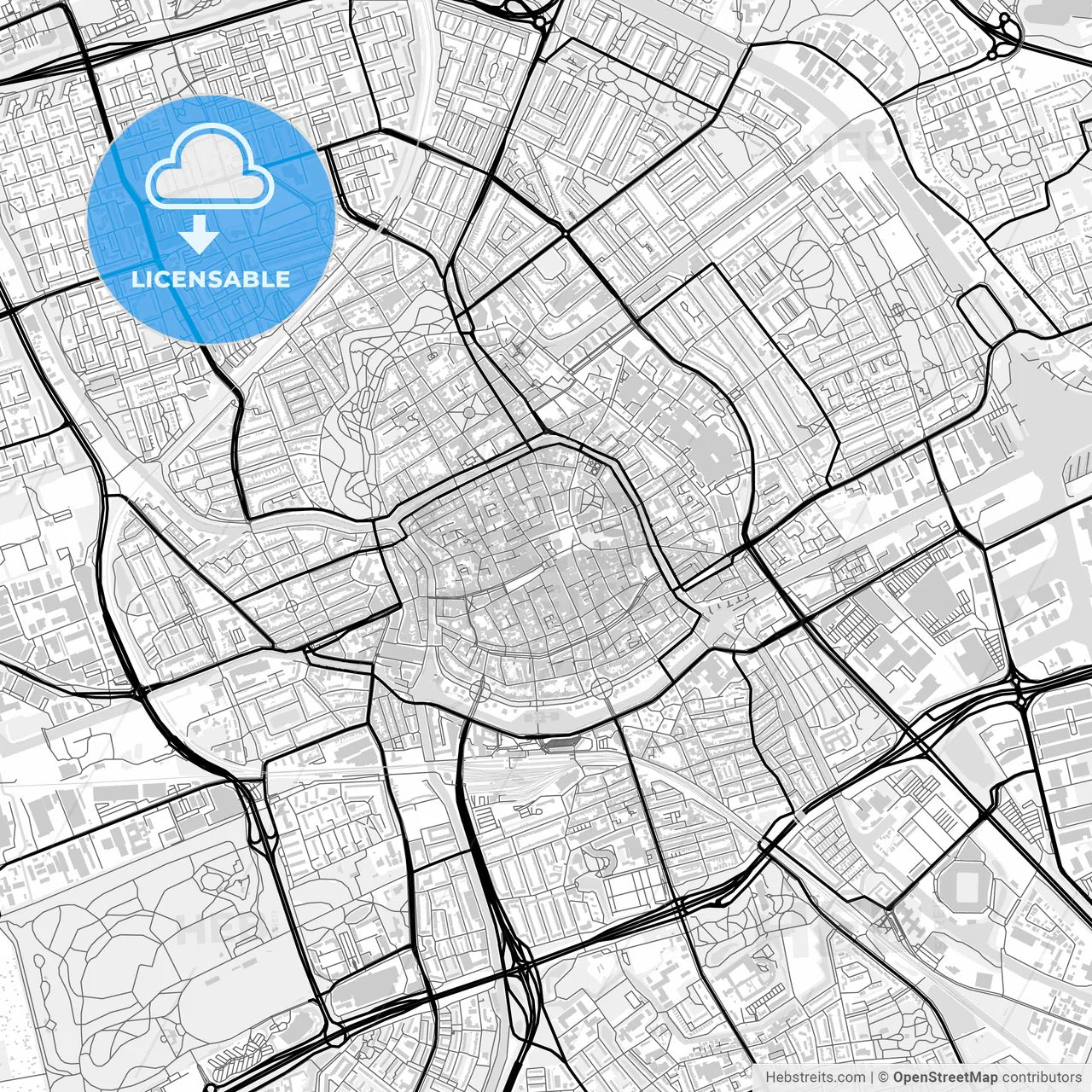 Downtown map of Groningen, Netherlands