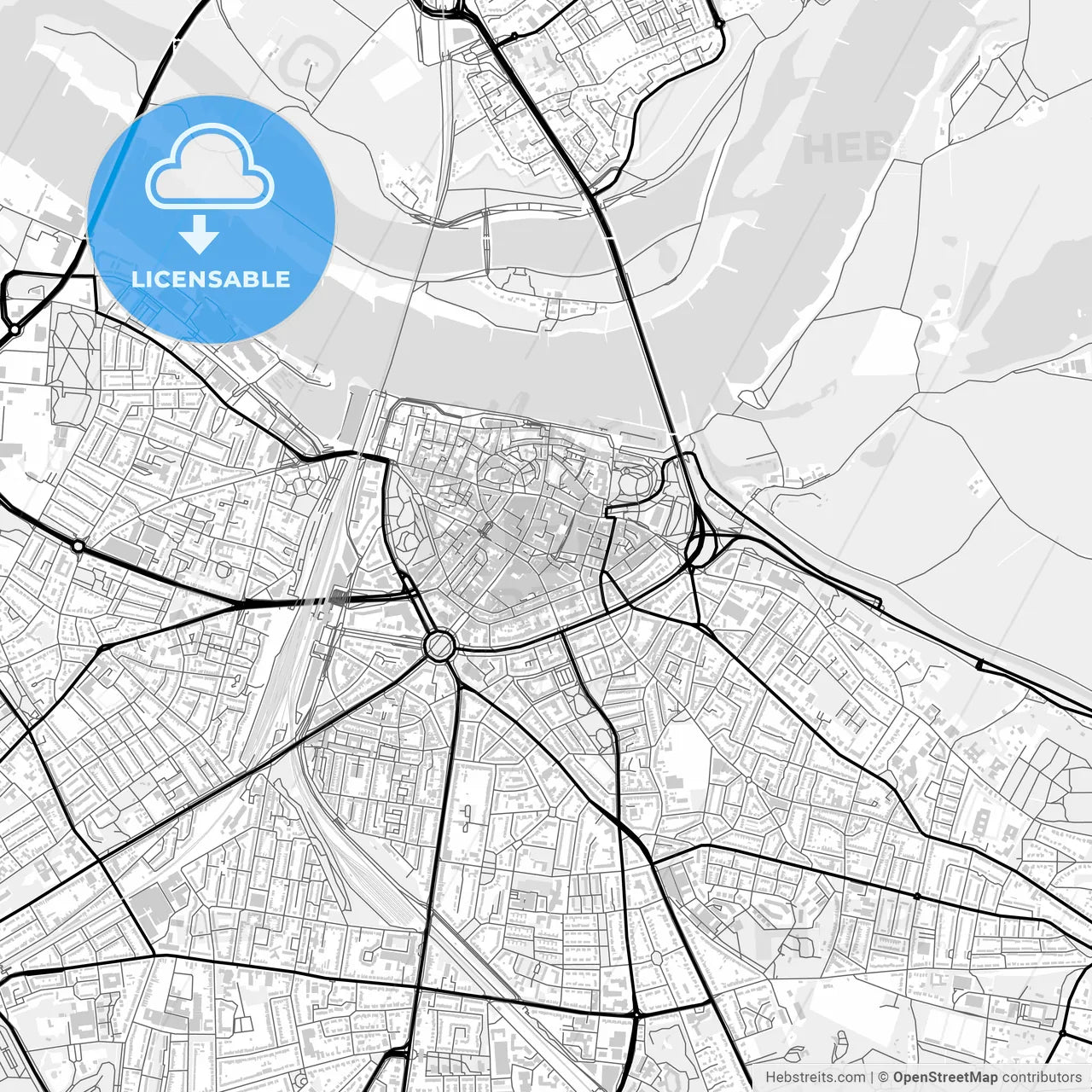 Downtown map of Nijmegen, Netherlands