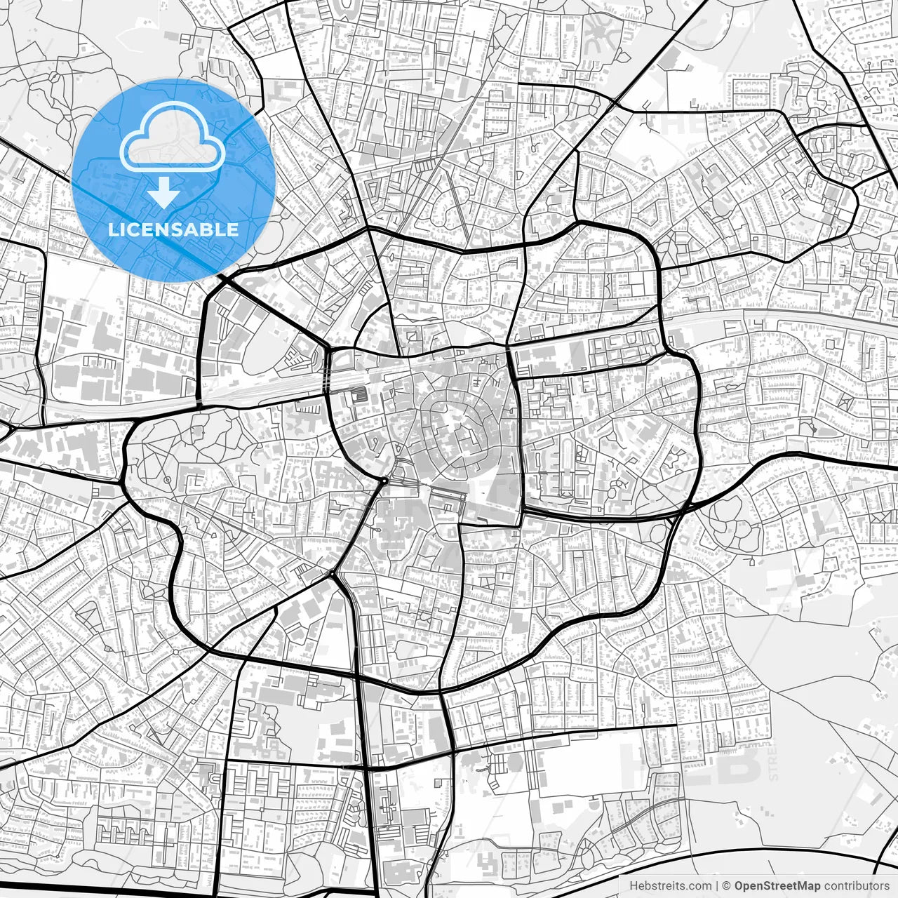 Downtown map of Enschede, Netherlands