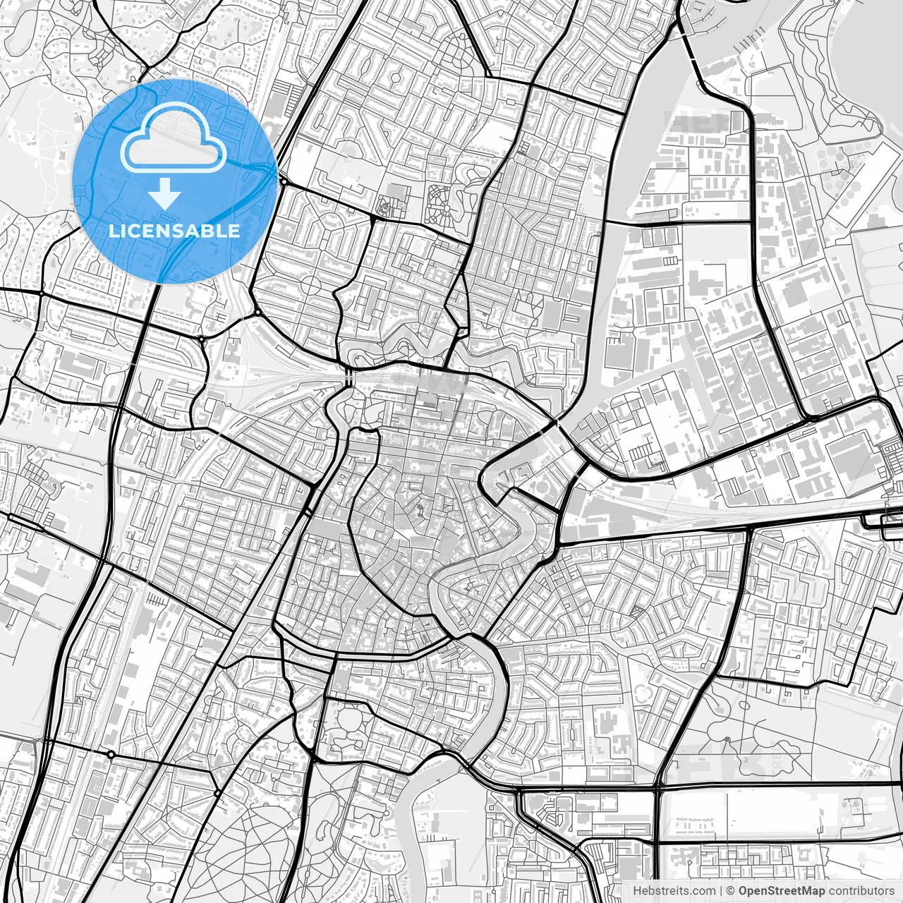 Downtown map of Haarlem, Netherlands