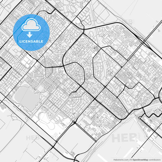 Downtown map of Haarlemmermeer, Netherlands