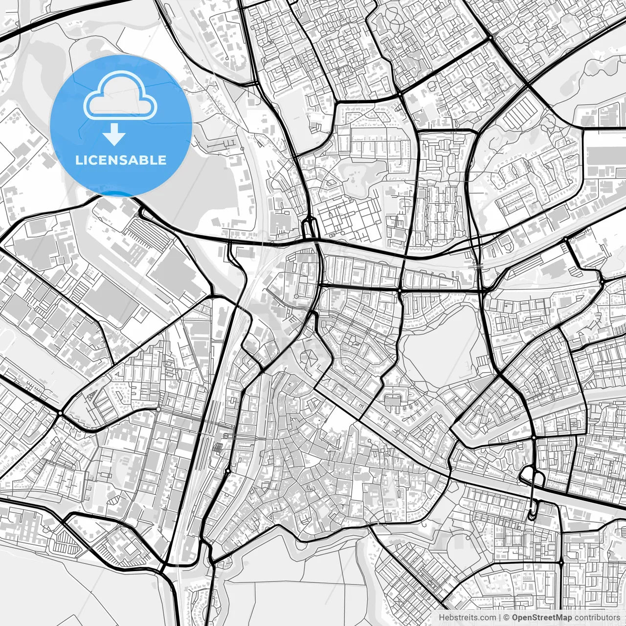 Downtown map of Hertogenbosch, Netherlands