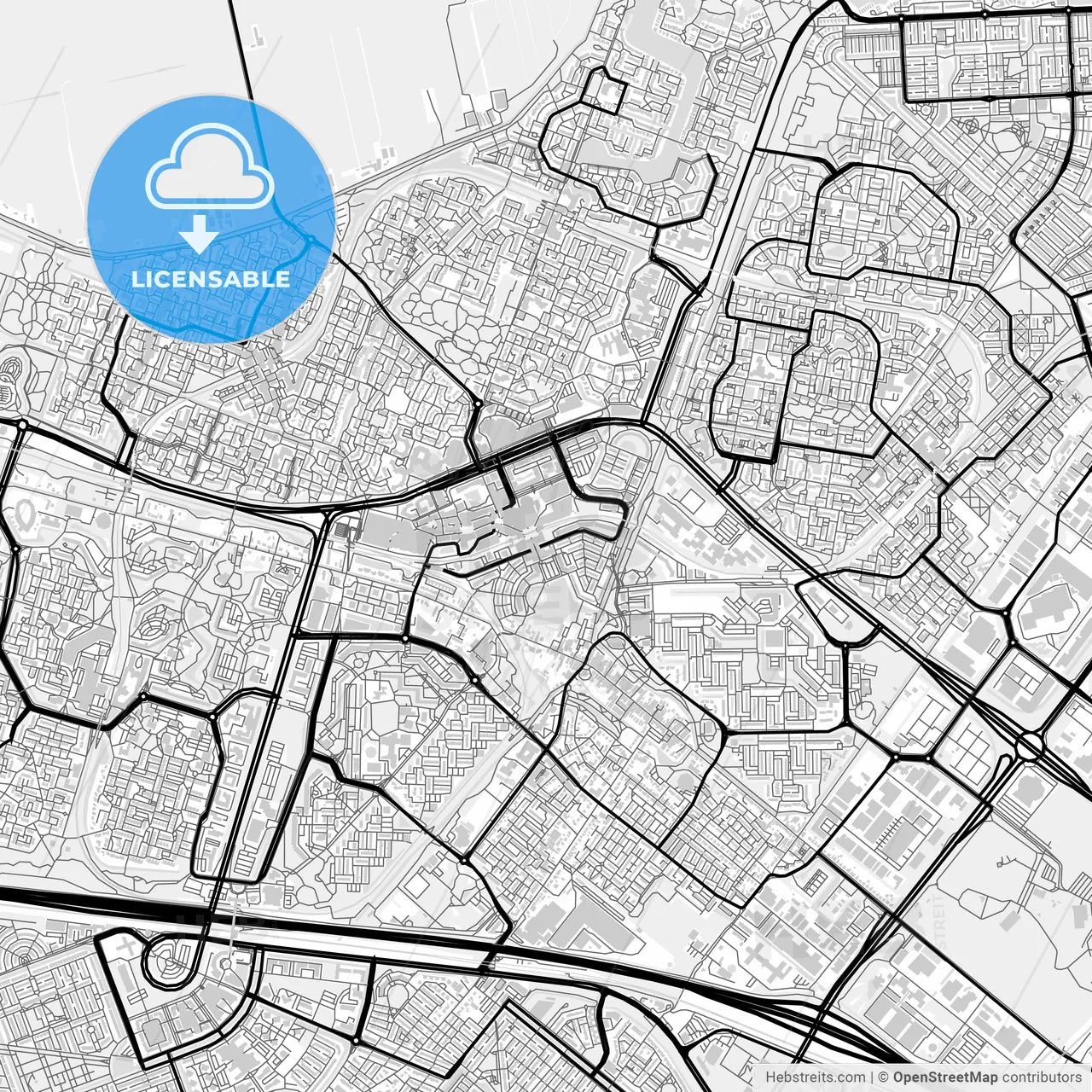 Downtown map of Zoetermeer, Netherlands