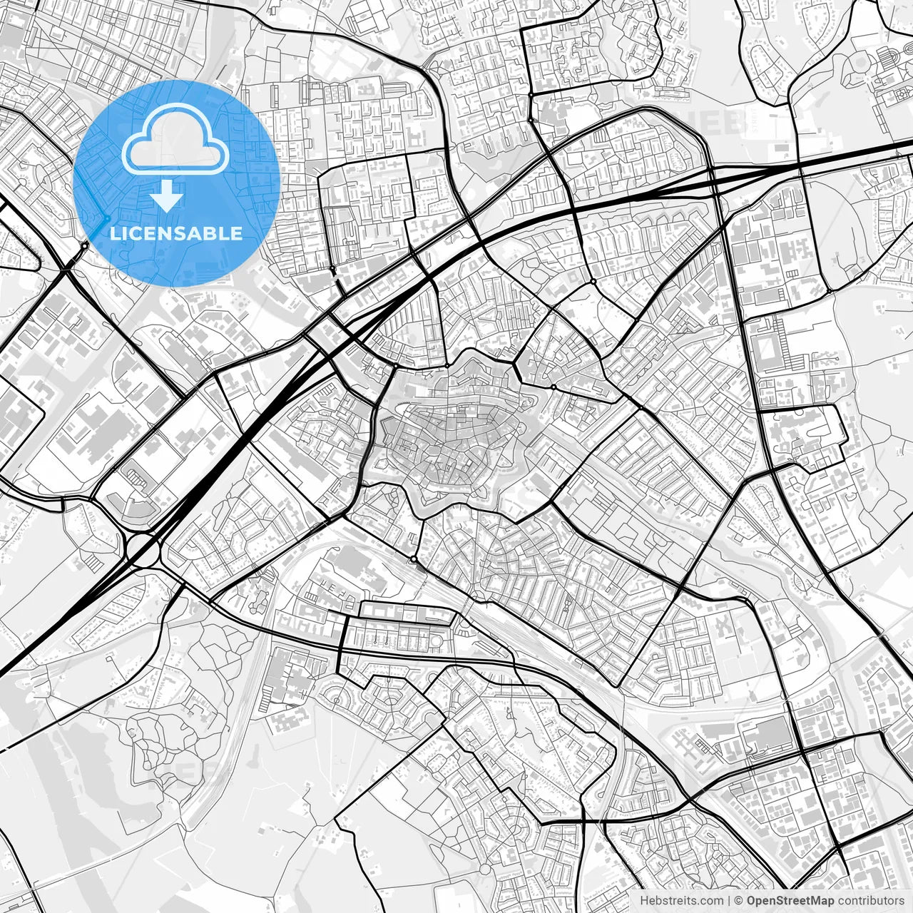 Downtown map of Zwolle, Netherlands