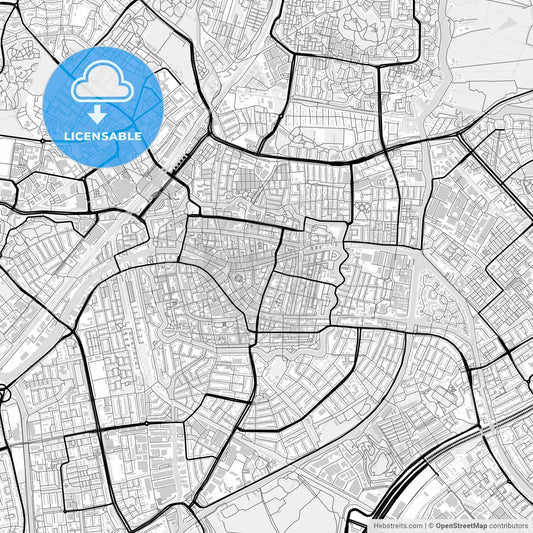 Downtown map of Leiden, Netherlands
