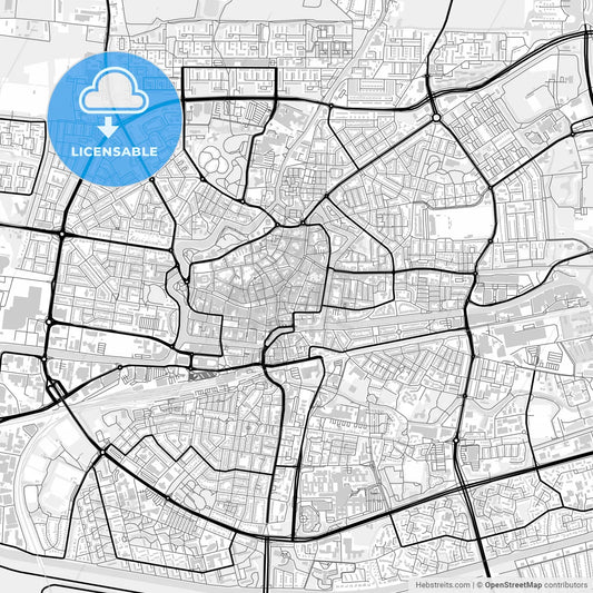 Downtown map of Leeuwarden, Netherlands