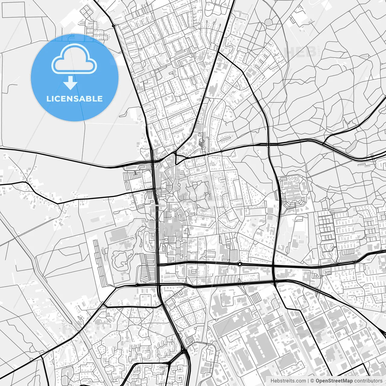 Downtown map of Emmen, Netherlands
