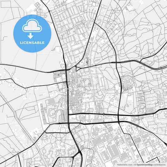 Downtown map of Emmen, Netherlands