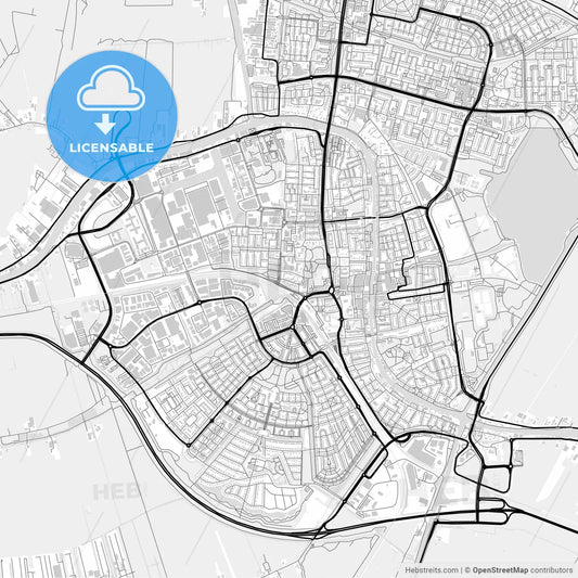 Downtown map of Alphen aan den Rijn, Netherlands