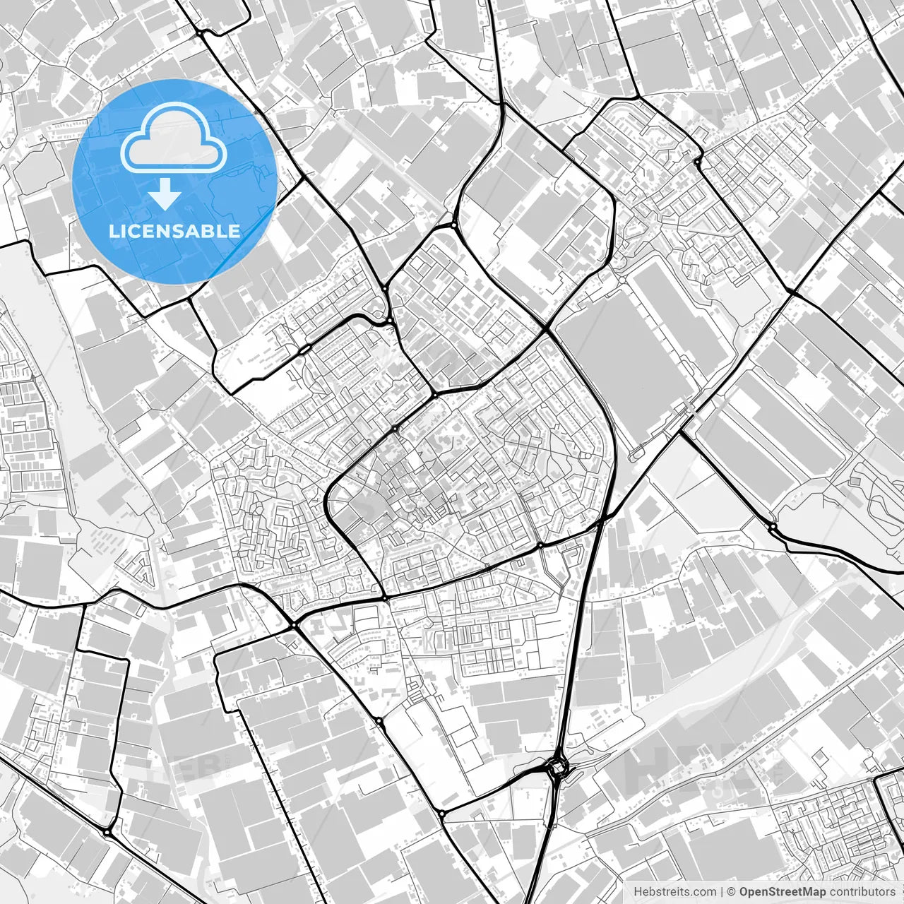 Downtown map of Westland, Netherlands