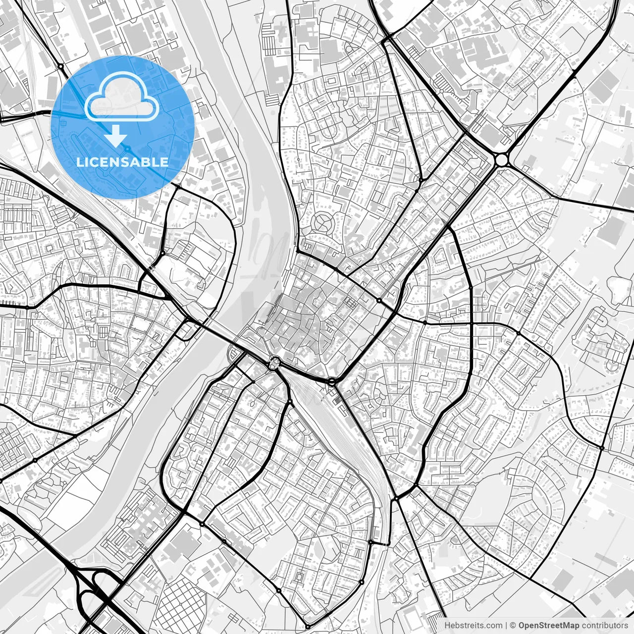 Downtown map of Venlo, Netherlands