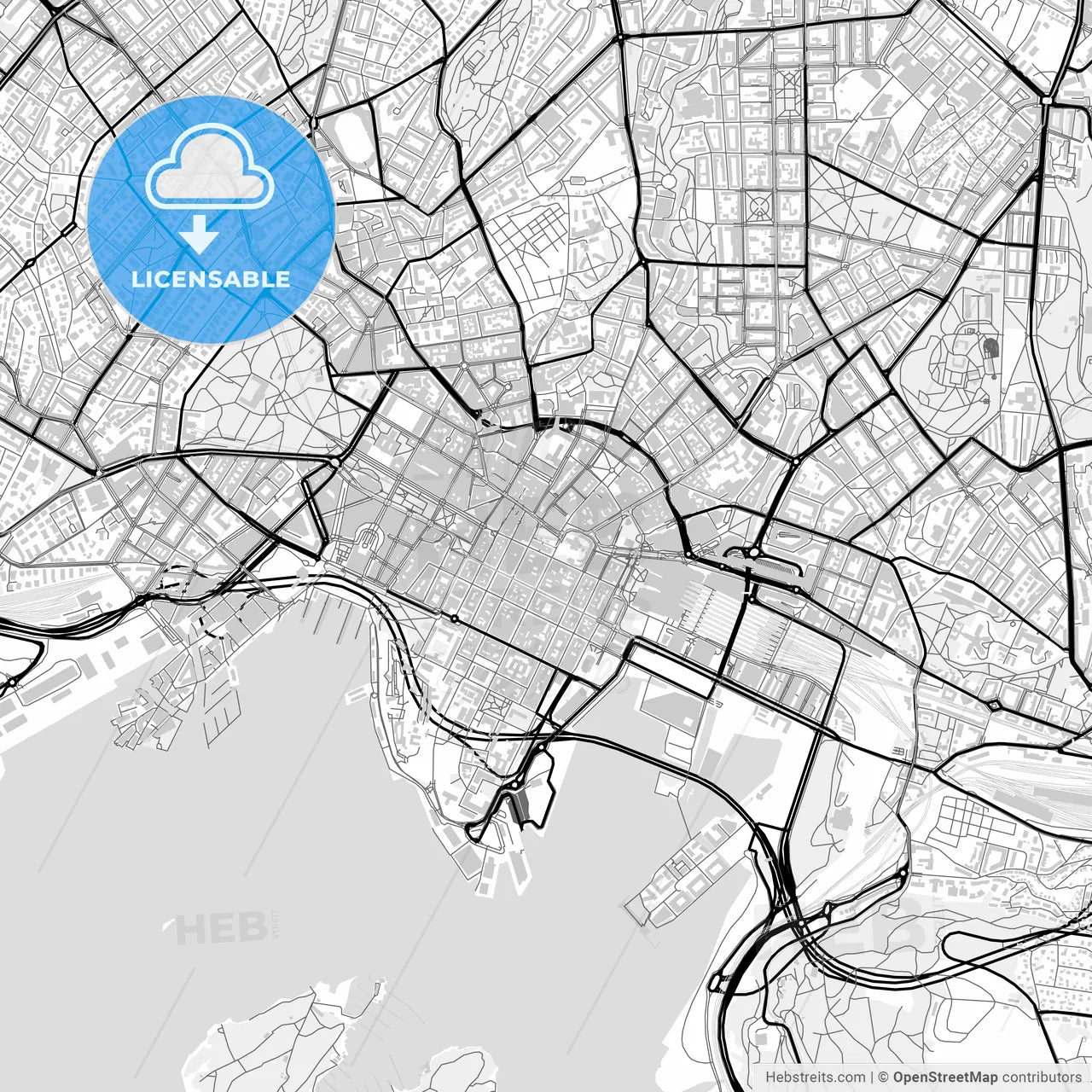 Downtown map of Oslo, Norway