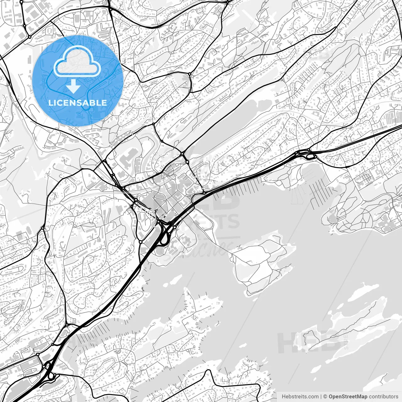 Downtown map of Bærum, Norway