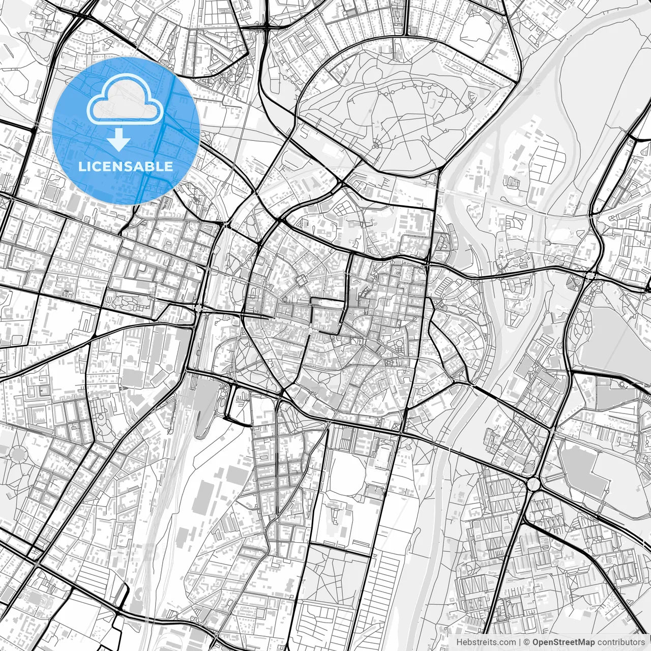Downtown map of Poznań, Poland
