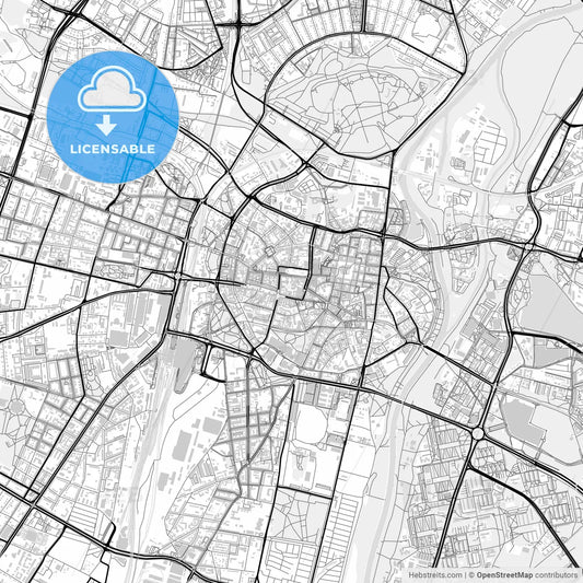 Downtown map of Poznań, Poland