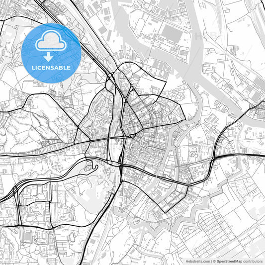 Downtown map of Gdańsk, Poland