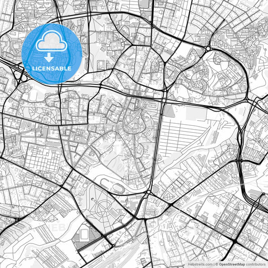 Downtown map of Lublin, Poland