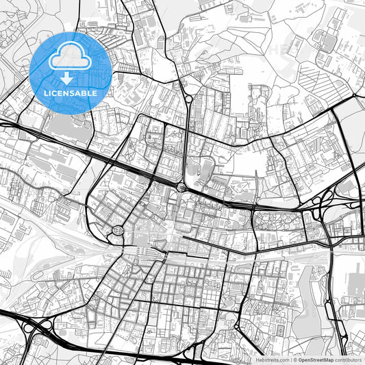 Downtown map of Katowice, Poland
