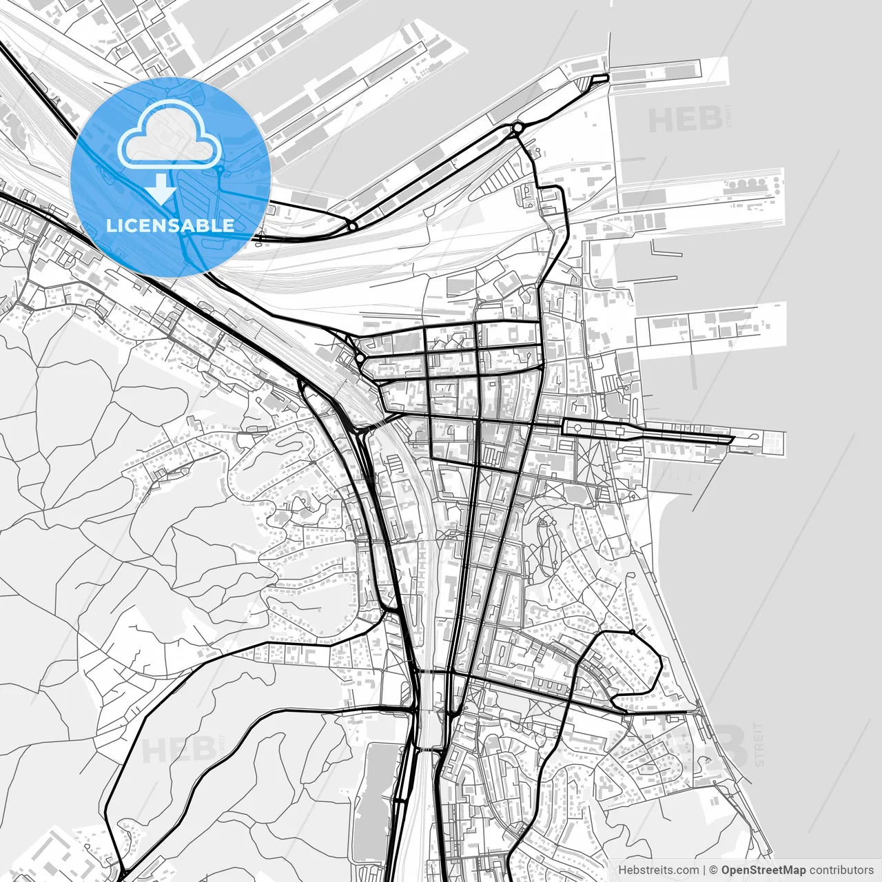 Downtown map of Gdynia, Poland
