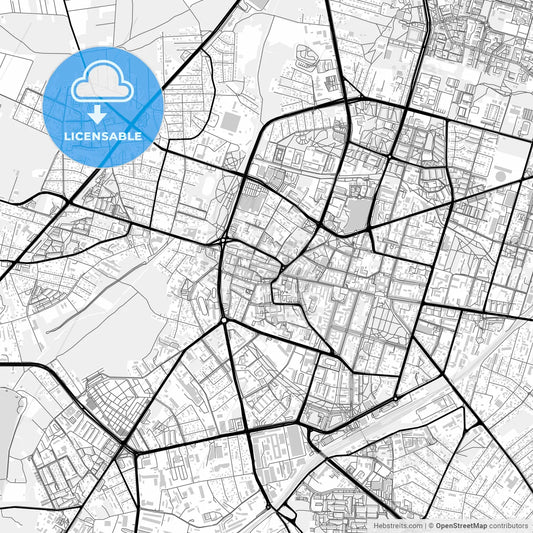 Downtown map of Radom, Poland