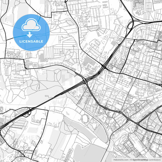 Downtown map of Sosnowiec, Poland