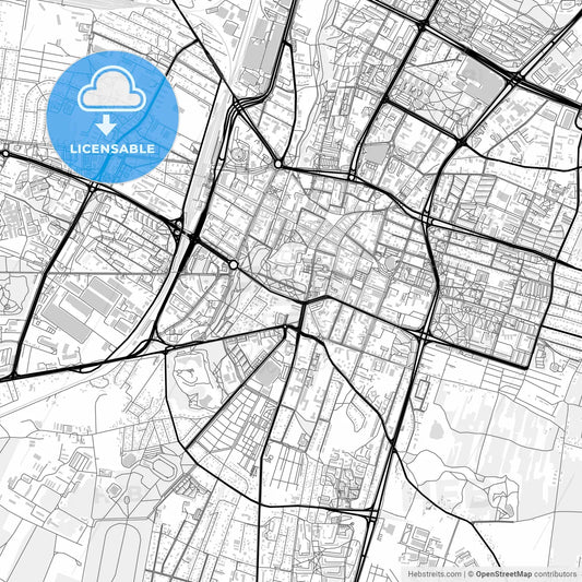 Downtown map of Kielce, Poland