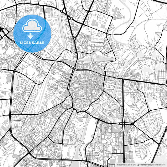 Downtown map of Rzeszów, Poland