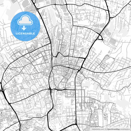 Downtown map of Bielsko-Biała, Poland