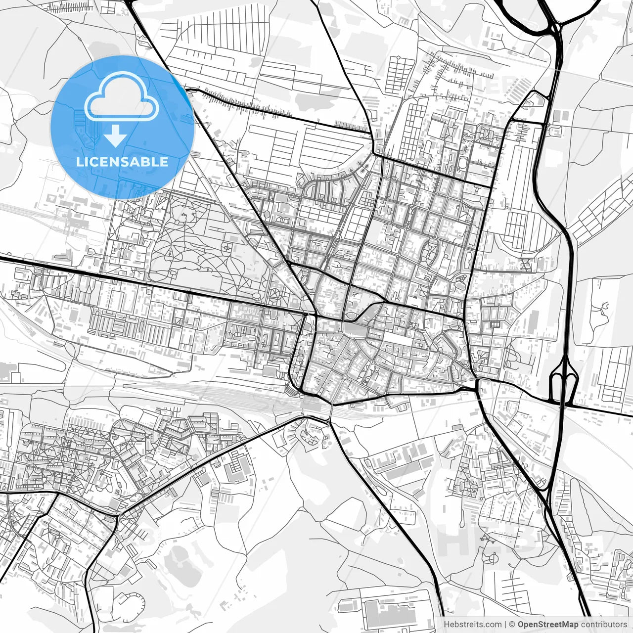 Downtown map of Bytom, Poland
