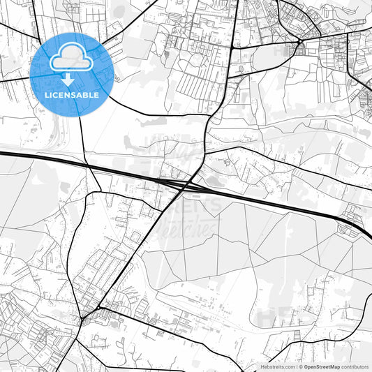 Downtown map of Ruda Śląska, Poland