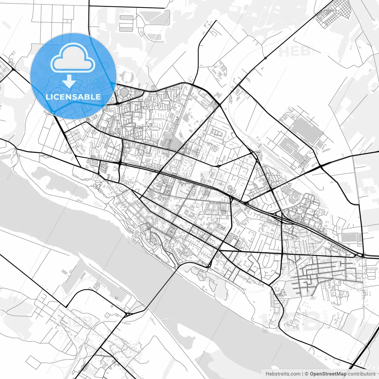 Downtown map of Płock, Poland